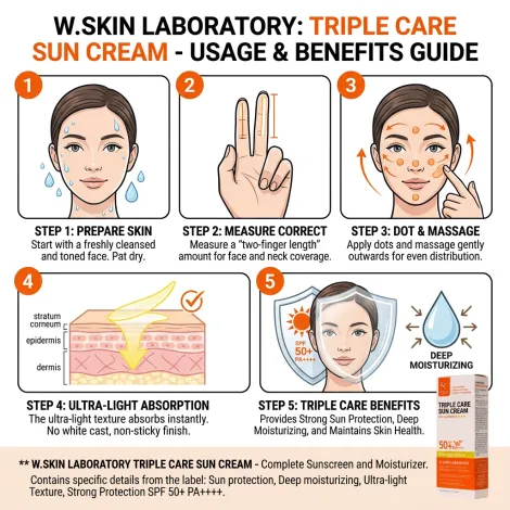 W.Skin Laboratory Triple Care Sun Cream SPF50+ PA+++ 60g (Korea)