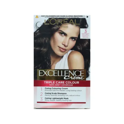 L'Oreal Excellence Creme Triple Care Colour - 3 Natural Darkest Brown (Belgium)