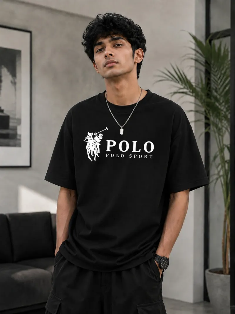 Men's Pure Cotton Drop Shoulder T-Shirt with DTF Print