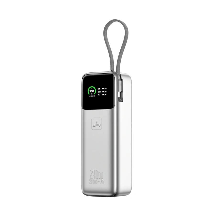 WiWU Power Mega 27000mAh 240W Power Bank with Digital Display Silver