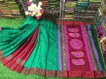 Women's Embroidered Block Print Saree in Dhupian Silk