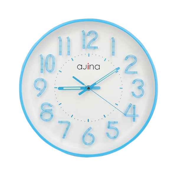 Ajina Maple Digit Round Wall Clock Blue