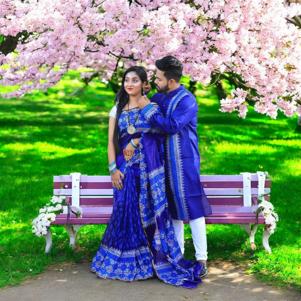 New Exclusive Dhupian Silk Saree & Punjabi Couple Dress