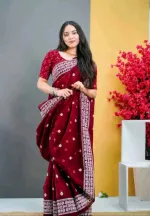 Half Silk Screen Print Saree with Jamdani Motifs, 6 Colours