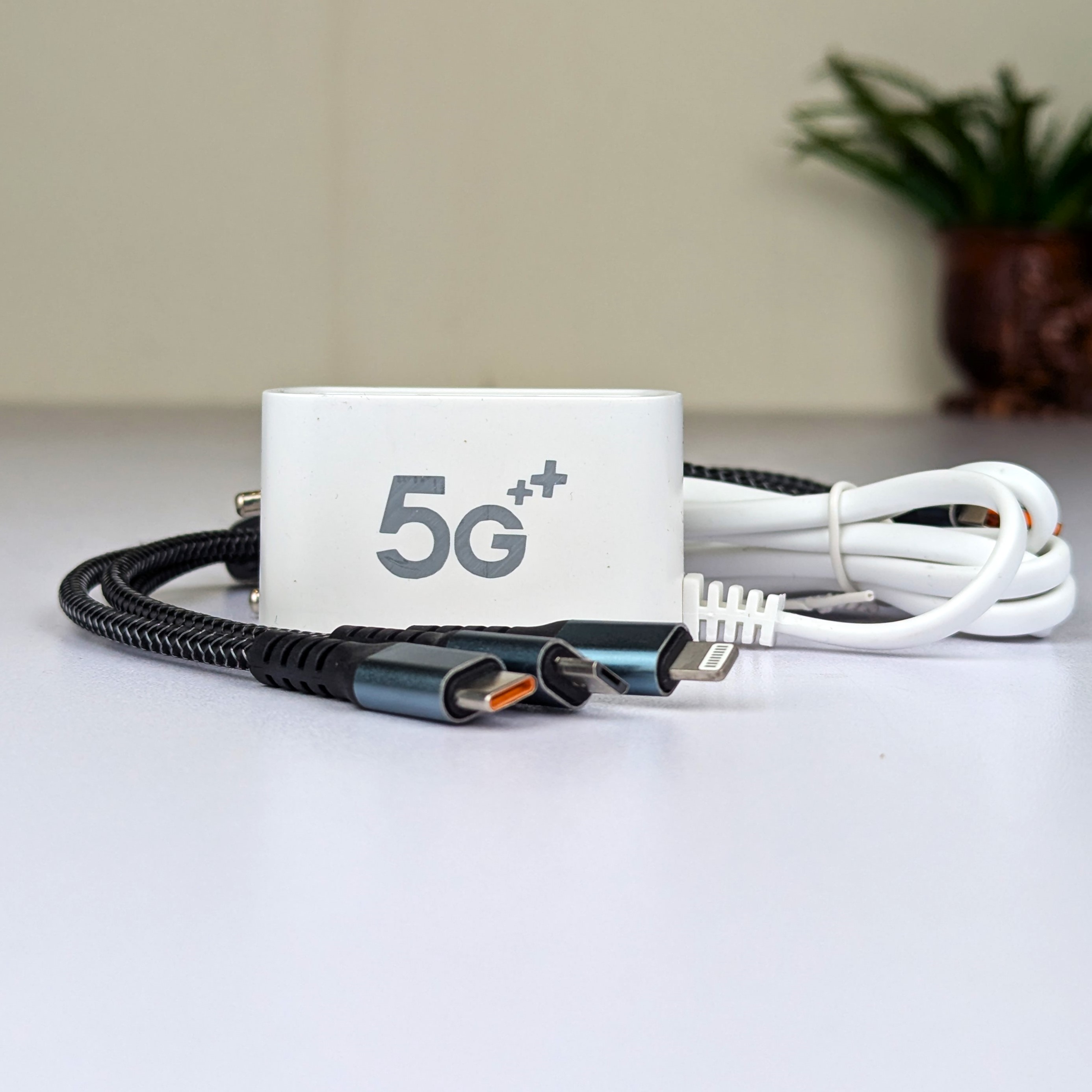 6-in-1 Charging Solution: 6U Multi-Port Charger with 3-in-1 Fast Cable