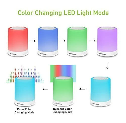 Touch Lamp Portable Bluetooth Speaker with Smart Colour Changing Touch Mode Night Lamp