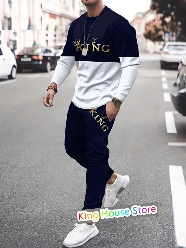 Men's Full Sleeve Mesh Tee and Trouser Set, Waist 28 to 35 Inch