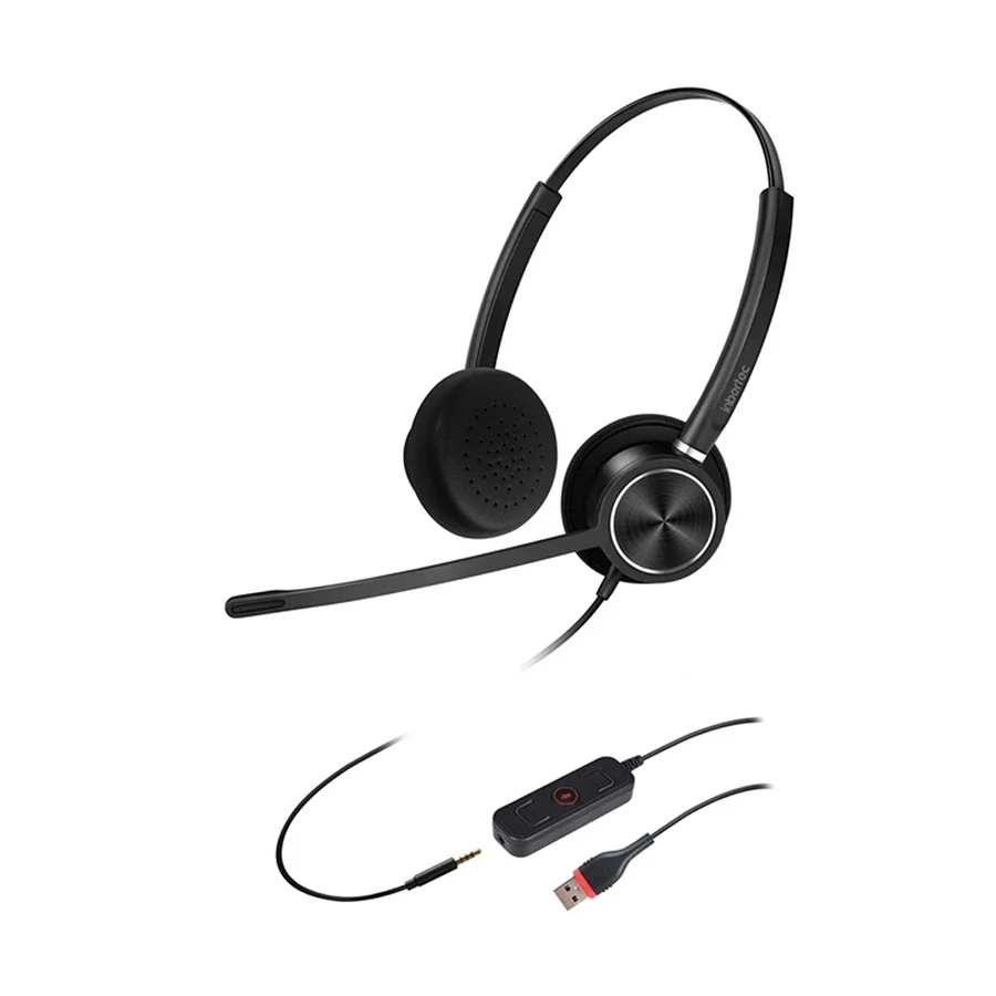 Inbertec C10DJU Duo USB & 3.5mm Noise Cancelling Headset Black
