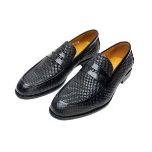24097-Black Formal Genuine Cow Leather Oxford Formal shoes for men