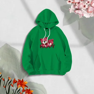 Premium Comfortable Stylish (Happy-green) Ladies winter hoodie