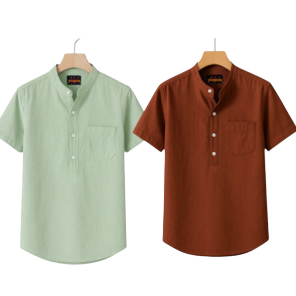 Combo kaizar cotton Half sleeves katua For Men's