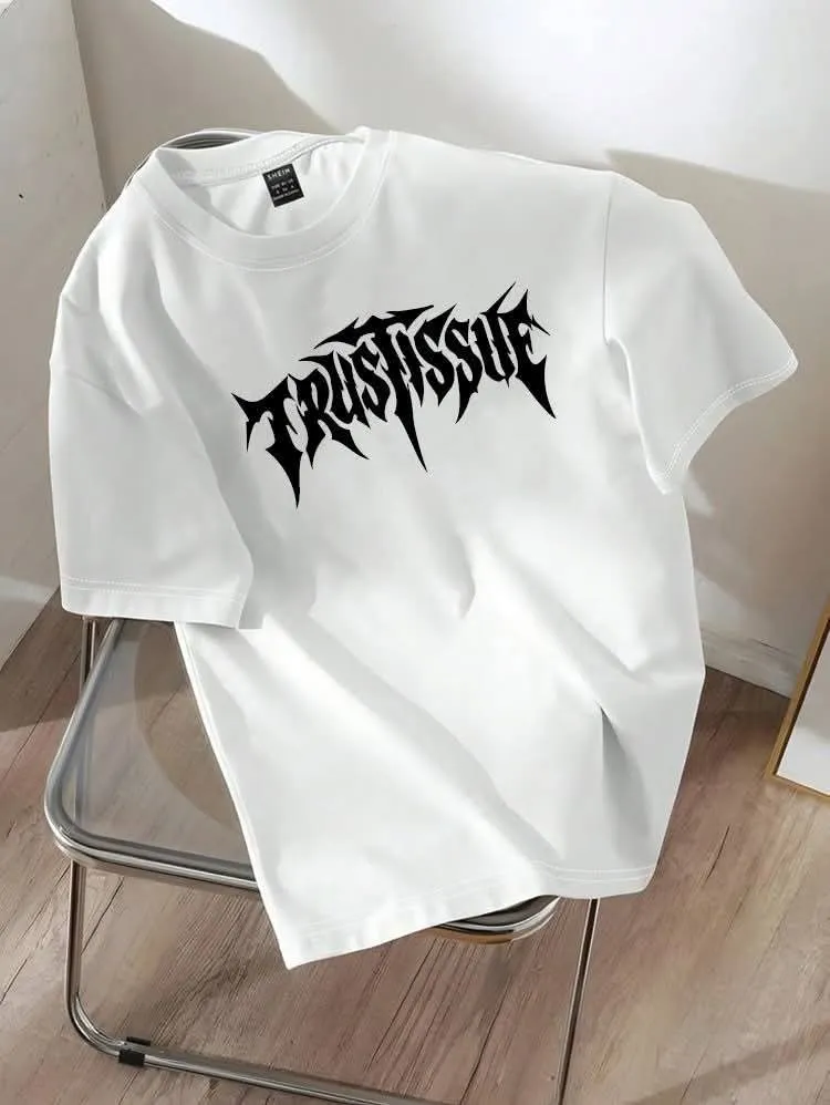 Pure Cotton DTF Print Drop Shoulder Tee for Men and Women
