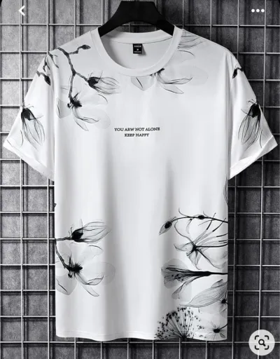 Men's Drop Shoulder T-Shirt in Cotton Mix Mesh, 190+ GSM