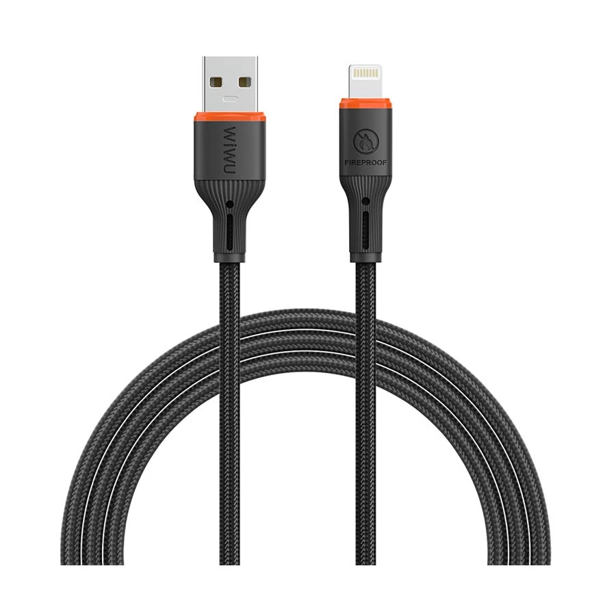 WiWU FlameGuard Wi-C095 USB to Lightning Cable 1.2 Meter Black