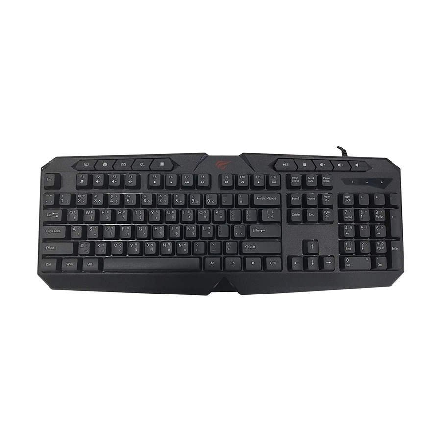 Havit KB419L Backlit USB Gaming Keyboard with Bangla, Black