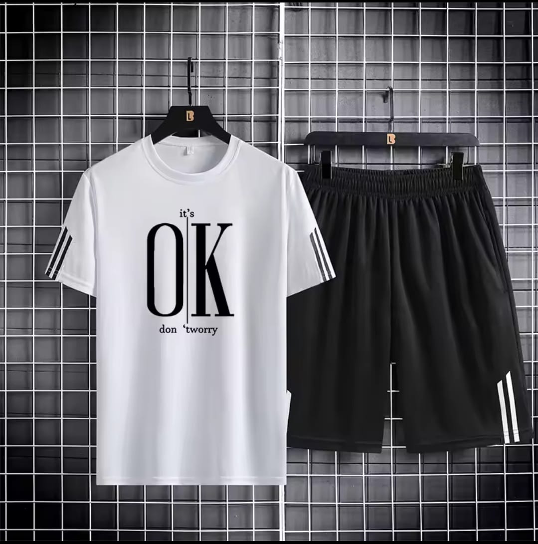 Men's Mesh T-Shirt with Short Pant, 160 GSM Two-Piece, 6 Colours