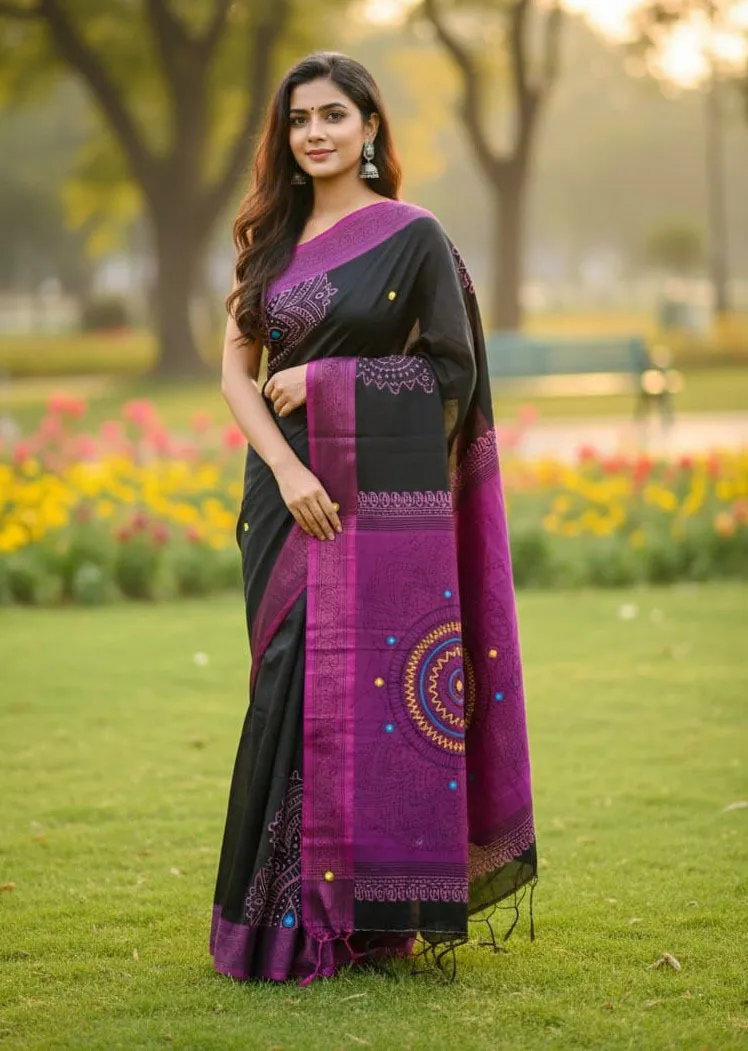 Women's Dhupian Silk Saree, 13 Haath, Without Blouse Piece