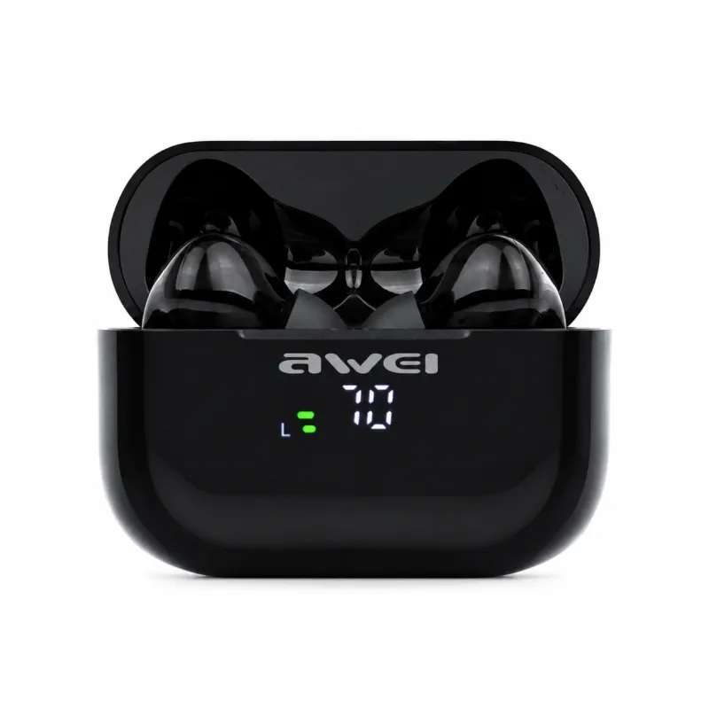Awei T29P ANC Gaming True Wireless Earbuds – Bluetooth 6.0 Low Latency Earphones with Active Noise Cancellation, LED Charging Display & IPX6 Waterproof