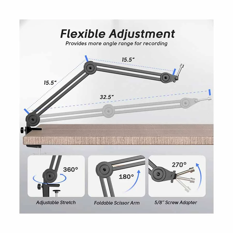 FIFINE BM63 Microphone Boom Arm Stand
