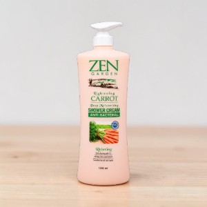 Zen Garden Lightening Carrot Deep Moisturising  Relaxing Shower Cream 1000ml (Malaysia)