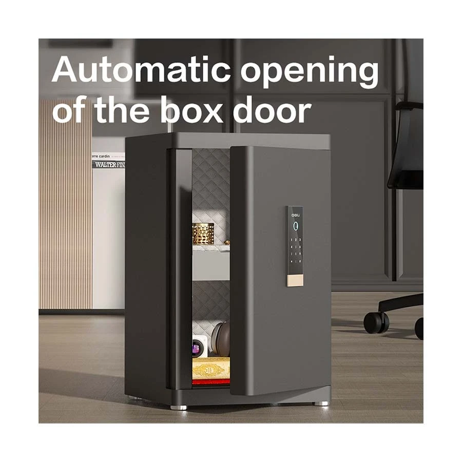 Deli ET594 Automatic Door Fingerprint Digital Safe Box, Black