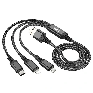 Hoco X76 3-in-1 Super Charging Cable(iP+Type-C+Micro)