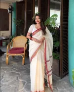 Afsan Print Saree, 12 Haath, with Tassel Anchal and Blouse Piece