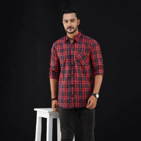 New Fashion Cotton full Sleeve Check Shirt for Men's