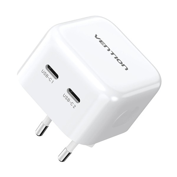 Vention FBPW0-EU 2-Port USB-C 35W White Charger