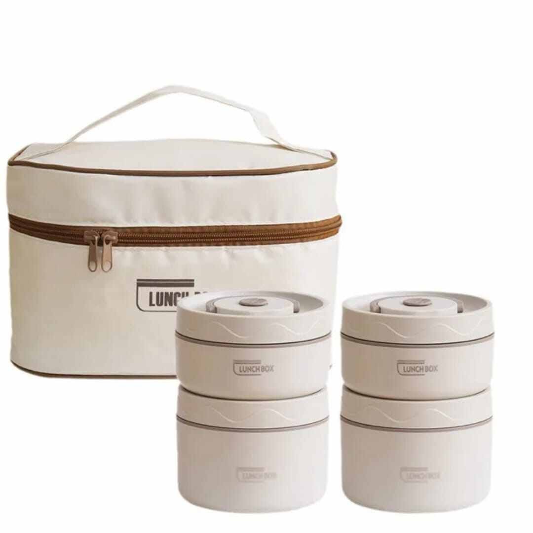 4 Pcs Round Lunch Box Set