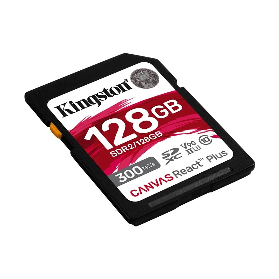 Kingston Canvas React Plus 128GB SDXC UHS-II U3 V90 Memory Card