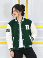 Brushed Cotton Varsity Jacket for Men and Women, Sizes M to XL