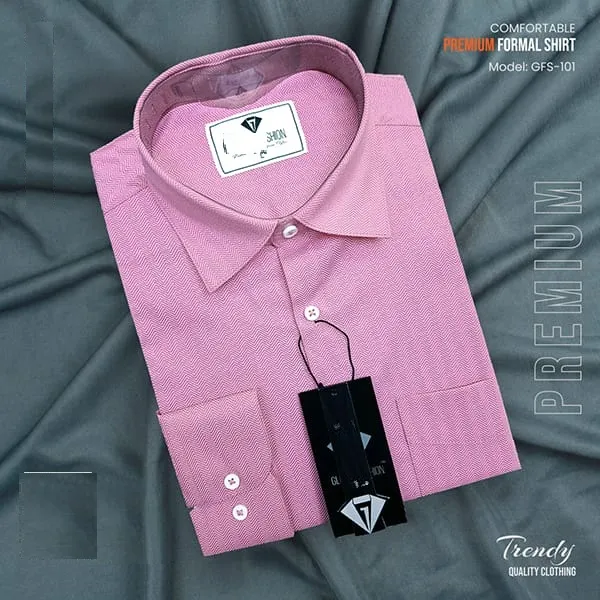 Men's Pure Cotton Full Sleeve Formal Shirt, Geometric Pattern