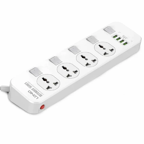 LDNIO SC4408 2500W Defender Series 4 Power Socket 4 USB Power Strip