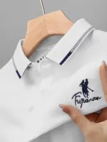 Men's Cotton Spandex Polo Shirt, 220 GSM, Size M, 3 Colours
