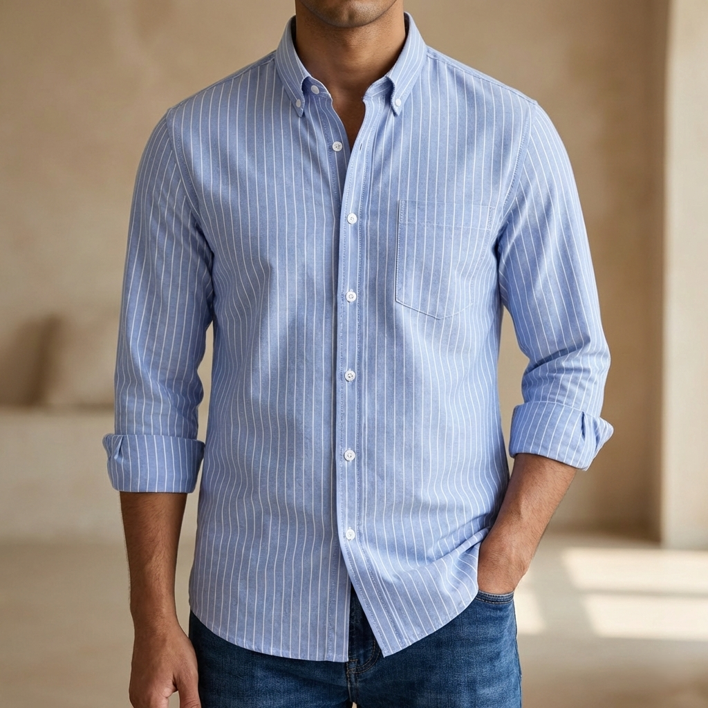 Mens long sleeve Strip shirt