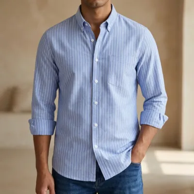 Mens long sleeve Strip shirt