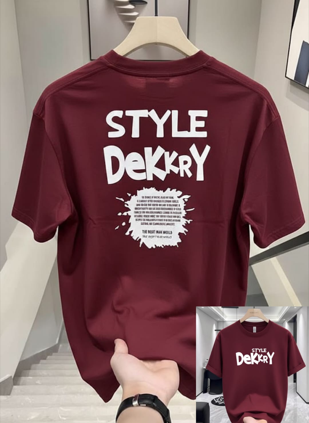 Men's Drop Shoulder DTF Print Tee, Cotton-Spandex, Sizes M to XXL