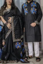 Block Print Dhupian Saree and Panjabi Couple Dress, 38 to 46