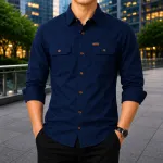 Men's Full Sleeve Panel Shirt in Soft Cotton, 6 Colour Choices