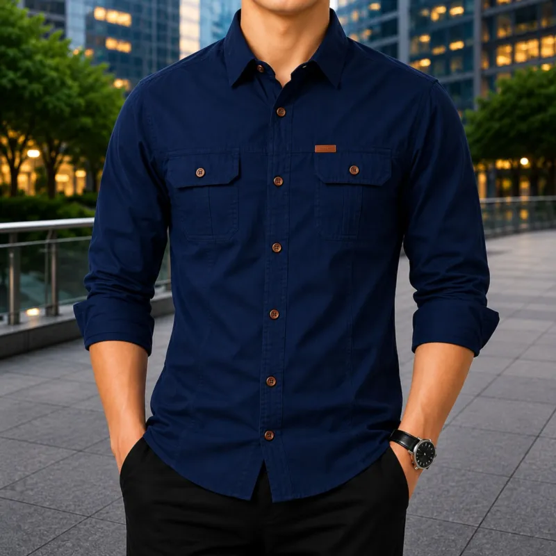 Men's Full Sleeve Panel Shirt in Soft Cotton, 6 Colour Choices