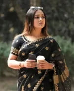 Semi Muslin Afsan Print Saree with Blouse Piece, 14 Haath