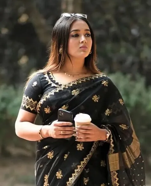 Semi Muslin Afsan Print Saree with Blouse Piece, 14 Haath