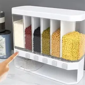 6-in-1 Wall Mounted Food Storage Box for Kitchen