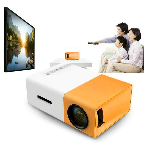 YG300 Portable Mini Projector 400 lumens Supports 1080P Audio HDMI USB Mini LED Projector