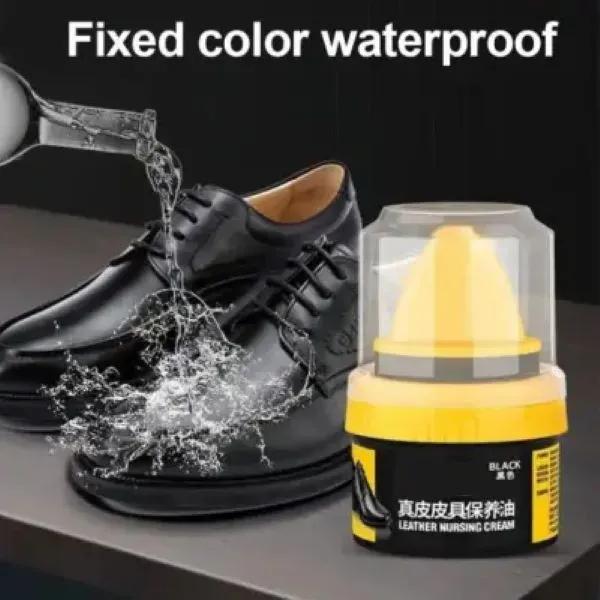 Leather Repair & Care Cream – Liquid Shoe Polish with Sponge, Universal Leather Balm for Shoes, Bags & Car Seats