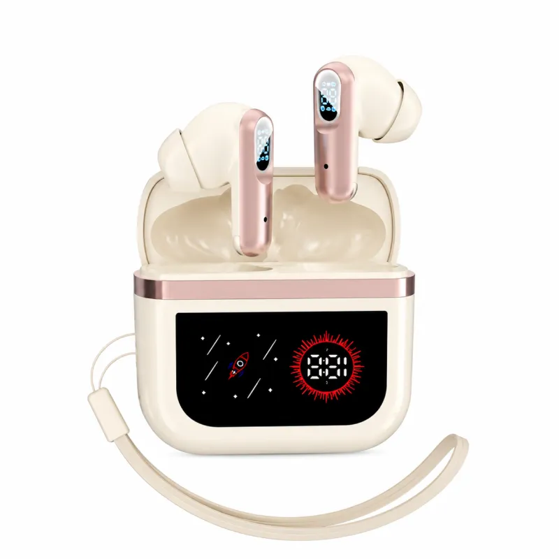J61 True Wireless Earbuds – Low Latency Gaming TWS with Digital LED Battery Display, Smart Touch Control, Binaural HD Calling & Lanyard Case