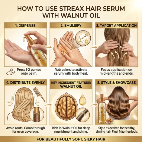 Streax Vitalized With Walnut Oil Hair Serum 55ml (Bangladesh)