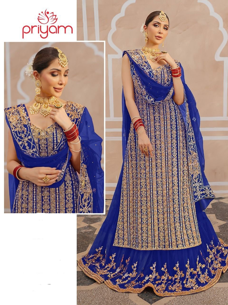 Women's Semi-Stitched Georgette Party Dress with Embroidered Skirt