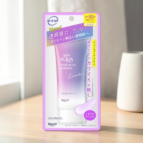 Rohto Skin Aqua Tone Up UV Essence Lavender SPF50+ PA++++ 70g (Japan)